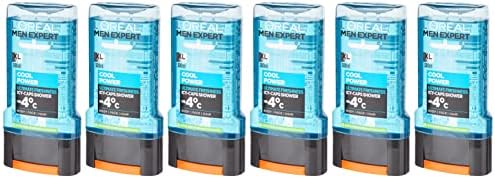 L'Oréal Men Expert Cool Power Shower Gel for Men 300 ml Pack of 6, Bulk Buy
