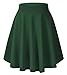 Urban CoCo Women's Basic Midi Skirt Versatile Stretchy Flared Casual High Waisted Skirt(X-Large, Green)