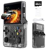 Skrmooning R36S Retro Handheld Game Console, 15000+ HD Classic Games with 64G TF Card, 3.5" IPS Screen, Built in 20+Emulators 3200mAh Battery, Portable Arcade Video Gaming Console Gift for Kids, Black
