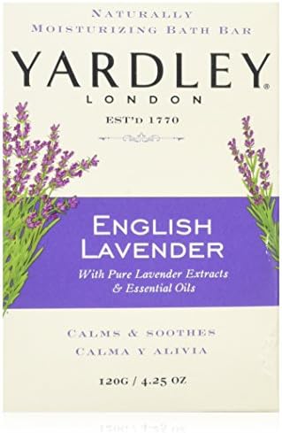 Yardley London English Lavender with Essential Oils Soap Bar, 4 oz (113g) Bar (Pack of 8)