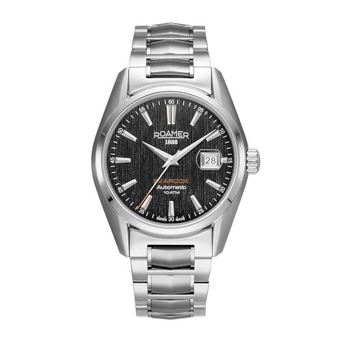 10 ATM Roamer - Date watch Searock Automatic - Quartz movimento dell\'orologio - Larghezza della cassa: 42 mm - Acciaio inossidabile - Black - 10 ATM