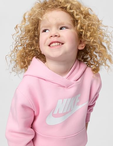 Image of Nike Kids' Sportswear Club Fleece Pullover Hoodie and Joggers 2-Piece Outfit Set (Large Swoosh Logo)