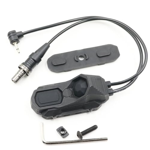 LThyzszb Tactical Dual Remote Pressure Switch Compatible with 2.5mm Plug PEQ-15 & DBAL & SF M300/340/M600/640DF Weapon Lights and Lasers (2.5mm Plug-Black)