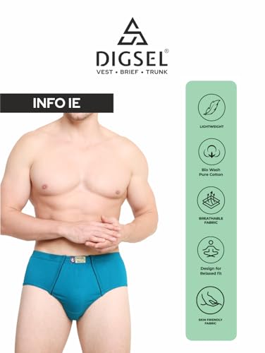 Image of Men 100% Combed Cotton Inner Elastic Self Design Briefs INFO IE