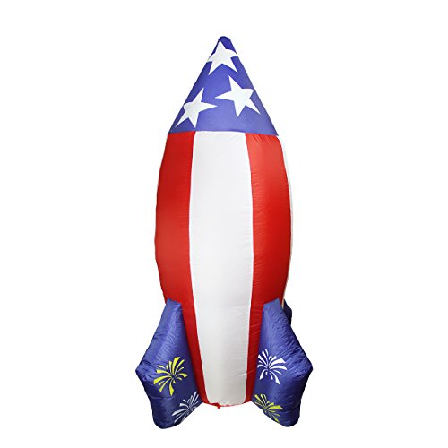 8' Inflatable Led Lighted 4Th Of July Americana Rocket Outdoor Yard Decoration #TOP5