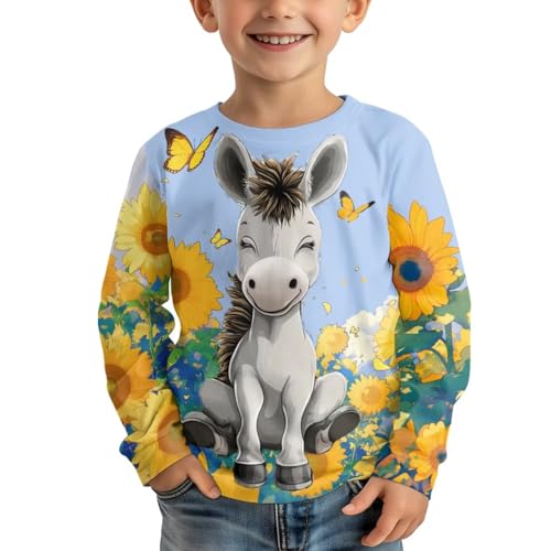 Image of Long Sleeve Shirts for Girls Winter Tops 3-16t Cartoon T Shirts for Fall Clothes