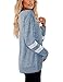 NSQTBA Sweatshirts for Women Casual Tunic Sweaters Crew Neck Shirts Blue L