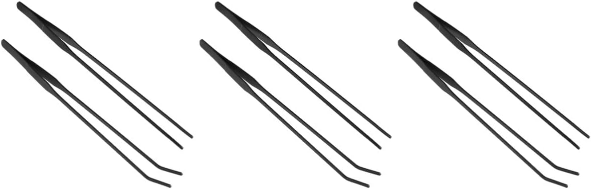 balacoo 6pcs Aquarium Cleaning Tool Set Tweezers for Water Plants Maintenance Fish Tank Cleaning Aquatic Plant Care Straight Curved Tip