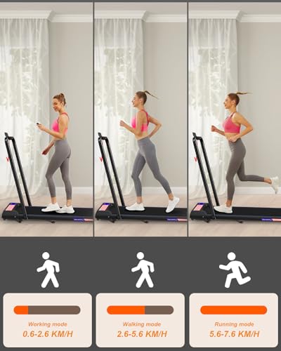 Image of Treadmill Under Desk Walking Pad,2 in 1 Folding Treadmill for Home /Office with Remote Control and APP,LED Display