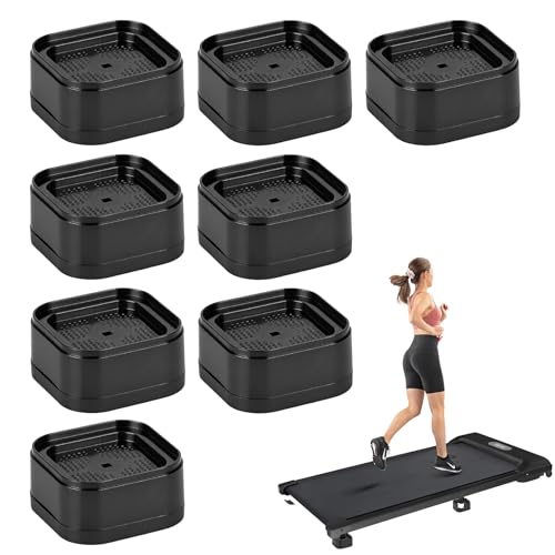 Piszvbej 8-Pack Treadmill Incline Riser Blocks Stackable Treadmill Riser Incline Blocks Adjustable Height Block for Leveling and Uphill Workout Non-Slip Durable Support Blocks for Home and Gym