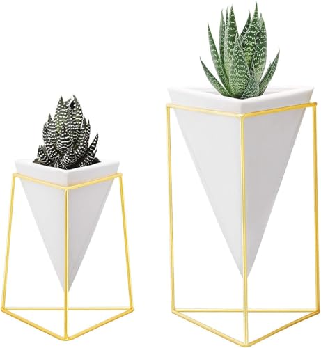 Nellam Modern Geometric Table Vases - Set of 2, 1 x Large,...