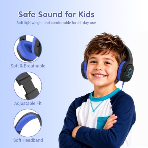 Image of ACESAK 4PCS Boys Backpack with Wired Headphones, Lunch Bag & Pencil Case