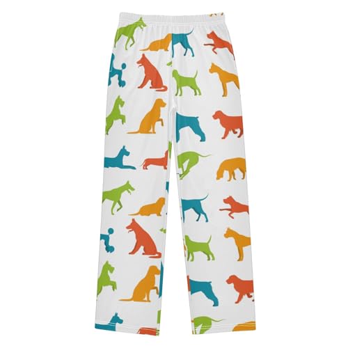Boys' Pants Colorful Dogs Doodle Long Bottoms Jogger Pants Elastic Waist Trousers with Pockets S-XL