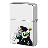 バンクシー ゴリラ アニメ ライターケース ZIPPO兼用イターケースファッション 両面プリント 喫煙具 プレゼント ギフト父の日贈り物 5.7cm×3.7cm