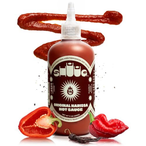 SHUUG Harissa Sauce 9oz, Hot & Spicy Red Pepper Flavor Middle Eastern Sauce