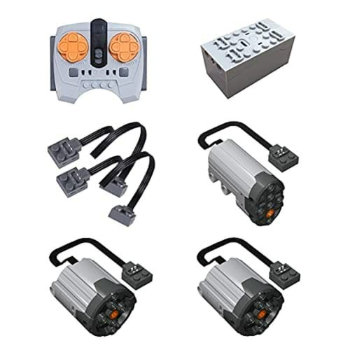 Technik Power Functions Kit mit Motor, Batteriebox, Power Functions Set, 7 Teile Fernbedienung Motor Set Upgrade Motor Power Kit, Kompatibel mit Lego (Upgraded 7pcs) Cover