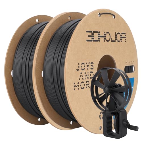 Image of 3DHoJor Carbon Fiber PLA Filament 1.75mm 1KG*2 Bundle, PLA-CF Filament 3D Printer Filament Dimensional Accuracy + /- 0.03mm, Fits for Most FDM 3D Printers-Black*2