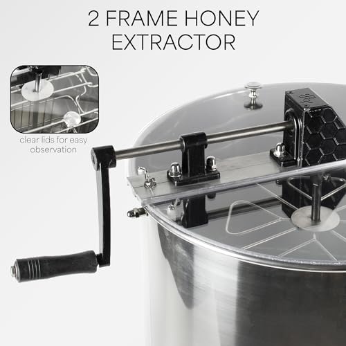 Vivo FBA_BEE-V002 Honey Extractor 2 Frame Stainless Steel Ss Honeycomb Manual Crank Spinner Bee-V002 thumb #2