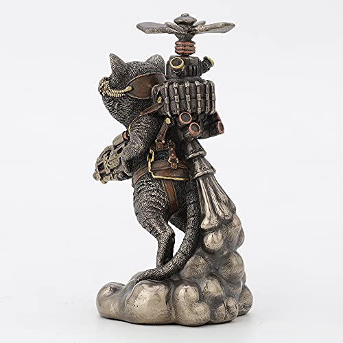 Chat steampunk figurine bronze collection Veronese Design statuette 14 cm - 8
