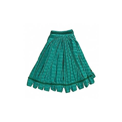 Rubbermaid Commercial Products Web Foot Microfiber Tube Mop Head Replacement Medium Green Heavy Duty Industrial Wet Mop For Floor Cleaning Office/School/Stadium/Lobby/Restaurant image 2