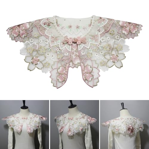 False Collar Lace Shawl Wrap Yunjian Collar Detachable Embroidery Decorative Flower Decorative Chinese Yunjian Studded2