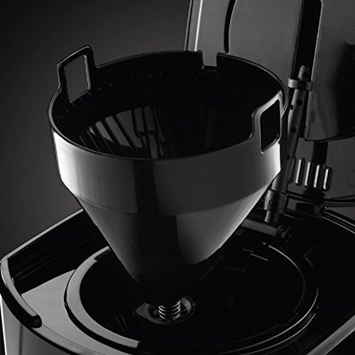 Russell Hobbs Cafetière [Technologie WhirlTech-extraction optimale] Luna grise (1000W,Verseuse en verre 1,5L, 12 tasses, Programmable, Minuteur digital, Auto-Nettoyante) Machine à café filtre 23241-56