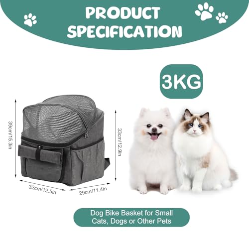 BigKing Fahrradtasche für Haustiere, Fahrradkorb vorne für Hunde, Faltbarer Fahrradkorb, geeignet für Outdoor-Reiten und Camping mit Haustieren
