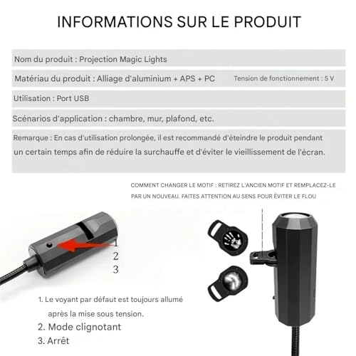 TYUKXJH Proiettore Di Luce Notte D Halloween | Proiettore Di Teschio Magnetico 3 Modalità Luce Esterna | Lampada LED Rotante a 360 Gradi con Impronta Mano Fantasma Scheletro USB per