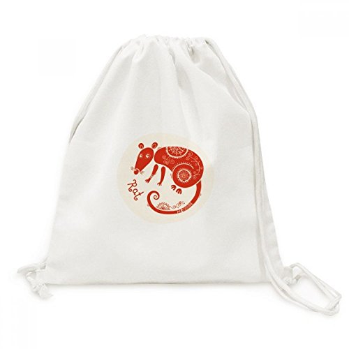 Toile Rouge Drawstring Backpack léger pour transporter vos affaires