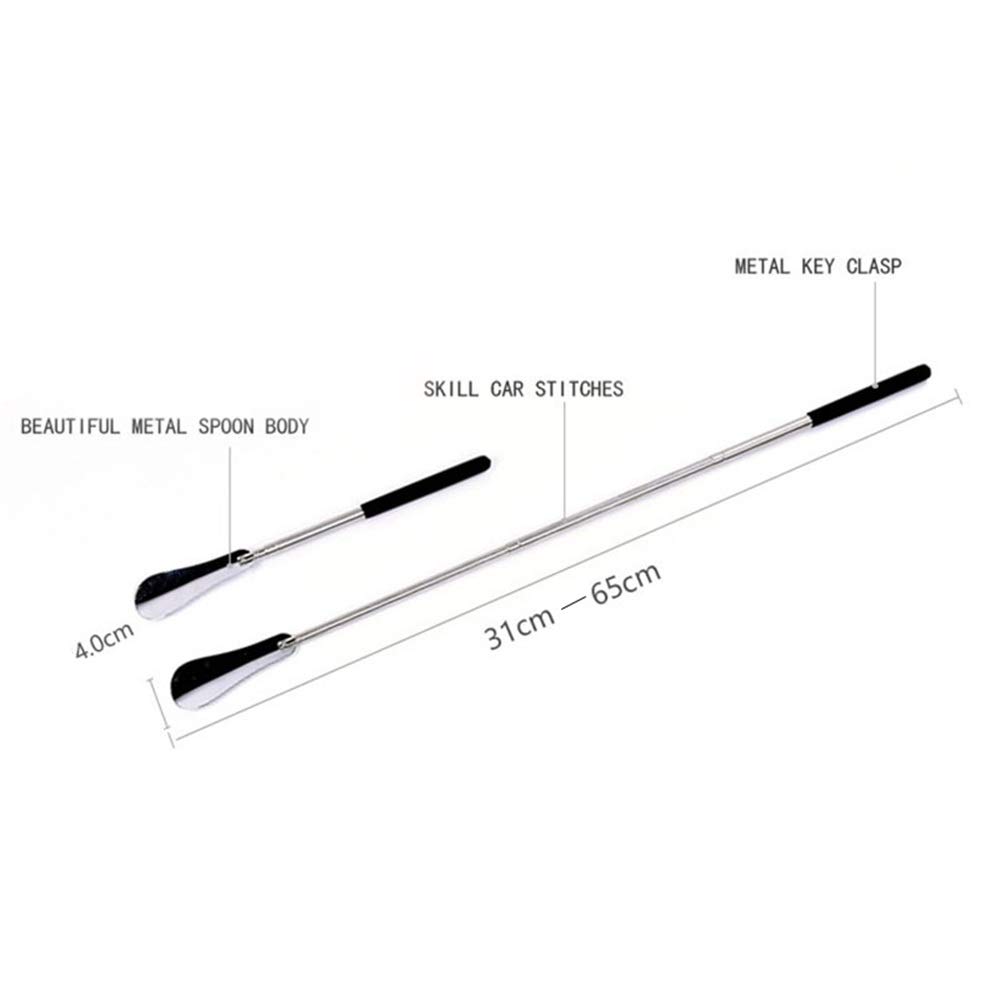 Schuhlöffel, Verstellbarer Langer Griff, Schuhheber, Expander, Schuhlöffel – Edelstahl-Teleskopfeder-Schuhlöffel, 2 Stück, Schuhhelfer (Farbe: Silber, Größe: 314 cm) (Silber 31 x 4 cm)