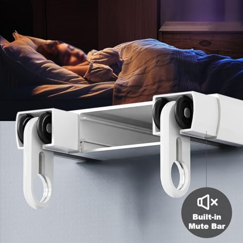 Support de plafond réglable en aluminium pour rideaux, rail coulissant à 2 canaux dissimulés pour un fonctionnement fluide, parfait pour une utilisation à la maison et au bureau