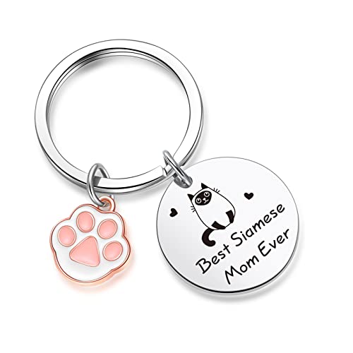 ZNOSVEI Siamese Cat Owner Keychain Siamese Theme Gift Besties Keychain