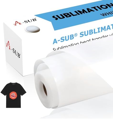 A-SUB Sublimation HTV for Dark and Light Fabric, 12" X 10FT Matte Sublimation Vinyl, White HTV Vinyl for Sublimation on Cotton Fabric - T-Shirt, Pillow, Bag