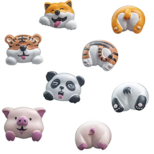 Image of Cute Air Vent Clips Car Accessories, Creative Animal Head and Tail Cartoon Car Air Freshener Vent Clip Auto Fragrance Diffuser Perfume Clips Air Conditioner Outlet Vent Clips Decorations, Pig