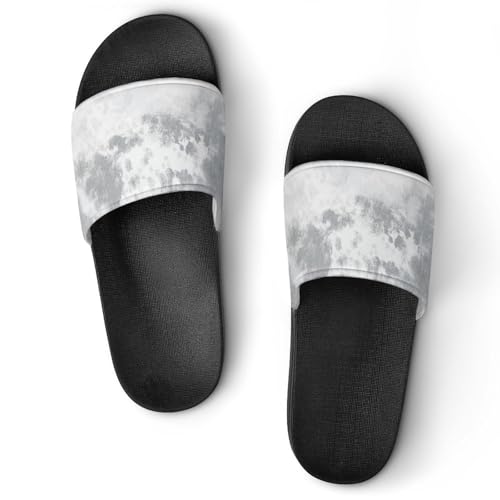 Brush Gray Tie Dye PVC Slippers Sandals for Women Men Open Toe Soft Cushioned Non-Slip Sandal for Indoor Outdoor