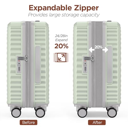 Image of SHOWKOO Luggage Sets 3 Piece Hardside Expandable Suitcase with Double Spinner Wheels Tsa Lock Cyan (20in /24in /28in)