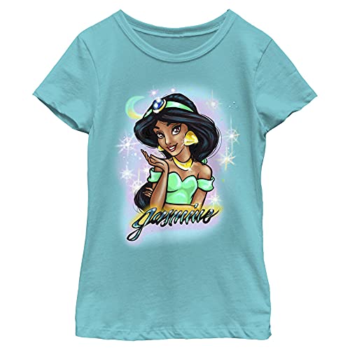T-shirt Disney Princess Arabian Air fille en maille premium bleu Tahiti