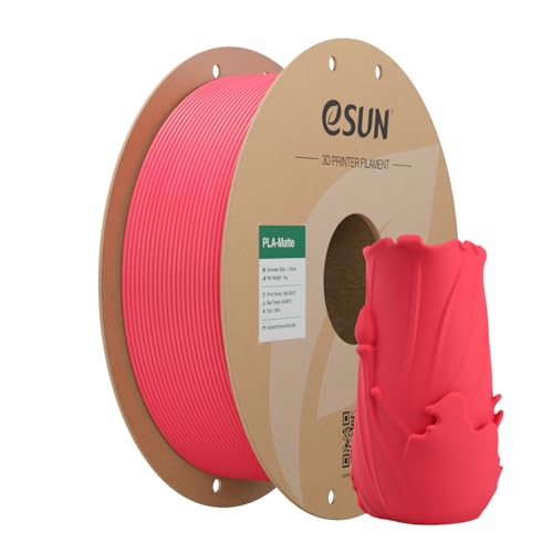 Image of eSUN Matte PLA Filament Strawberry Red 3D Printing PLA Filament 1.75mm Dimensional Accuracy + /- 0.03mm, 1kg Carboard Spool (2.2lbs) for Most FDM 3D Printers