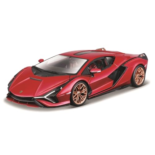 Bburago 1:24 Lamborghini SIAN FKP 37 Rojo, Varios diseños y Colores, M (May Cheong B18-21099R)
