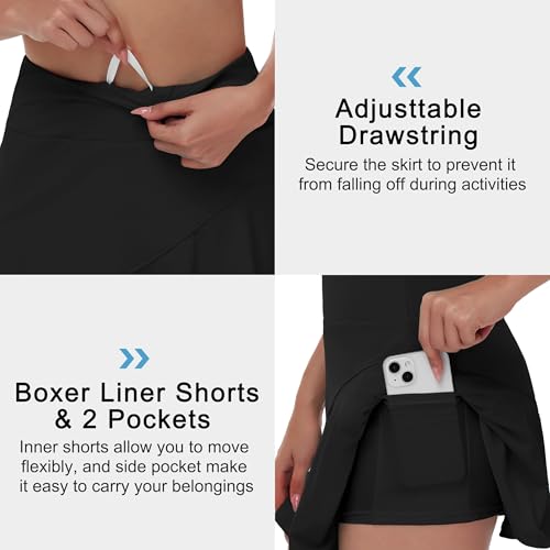 Swim Skirts for Women Tummy Control - High Waisted Ruffle Tankini Swimsuit Bathing Suit Bottoms with Zipper Pocket4