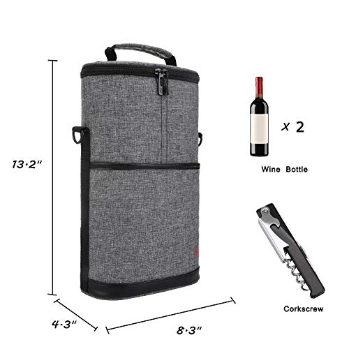 image for ALLCAMP OUTDOOR GEAR ALLCAMP 2 Bottle Wine Tote Carrier - Insulated Po