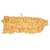 Totally Bamboo Destination Puerto Rico Cutting Board, Charcuterie & Serving Board | Laser Engraved Bamboo Map with Hang Tie for Wall Art | Puerto Rican Kitchen Gift & Decor
