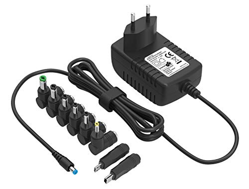 5V 3A Alimentation Adaptateur Universel Chargeur pour Enceinte Bluetooth, Appareil Photo, Tablette, Routeur, Téléviseurs LCD, USB HUB, Caméra de sécurité, CCTV, Appareil numérique, avec 7 Connecteurs