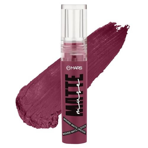 MARS Matte Muse Mousse Lipstick (3ml) (13-POWER DIVA) with Doe-Foot Applicator | Highly Pigmented | Smooth Texture | Hydrating Formula | Blurry Lips Effect
