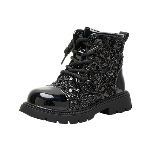 Girls Sequins Ankle Boots Kids Toddler Fashion Glitter Side Zipper Design Boots Party Performance Boots Casual Shoes