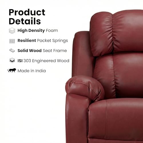 Hush Hiven Store Hush Hiven BigB Motorized Recliner Maroon - Image 5