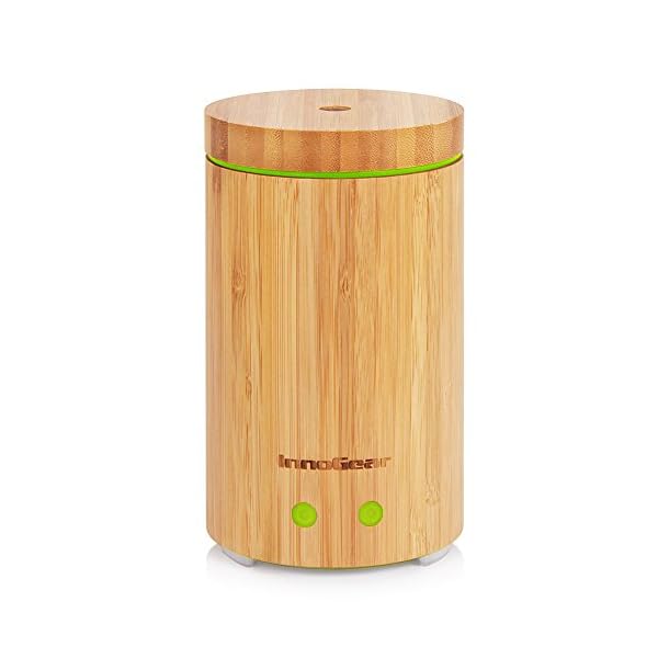 InnoGear Real Bamboo Essential Oil Diffuser, Ultrasonic Aromatherapy Diffusers Cool Mist Humidifier Waterless Auto Shut-Off
