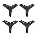 Pied De Support De Meuble ， Pieds De Support De Meuble Triangle Argent Chromé, Pieds De Table en Fer Forgé Peints en Noir avec Pieds en Caoutchouc Antidérapants Pieds De Canapé Pieds D'Armoire