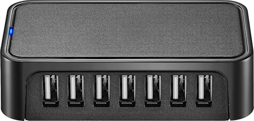 Image of Best Buy Essentials 7-Port USB Hub - Fast Data Transfer, Universal Compatibility, USB 2.0, Compact Design for Laptop, PC, Mac, Smartphone & Tablet
