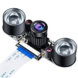 MakerHawk IR fisheye Nachtsicht Infrarot Kameramodul 5MP OV5647 Webcam Einstellbare Raspberry Cam Kamera Video 1080p für Raspberry Pi Modell 2B 2B + 3B 3B + 4B kompatibel mit Raspberry Pi